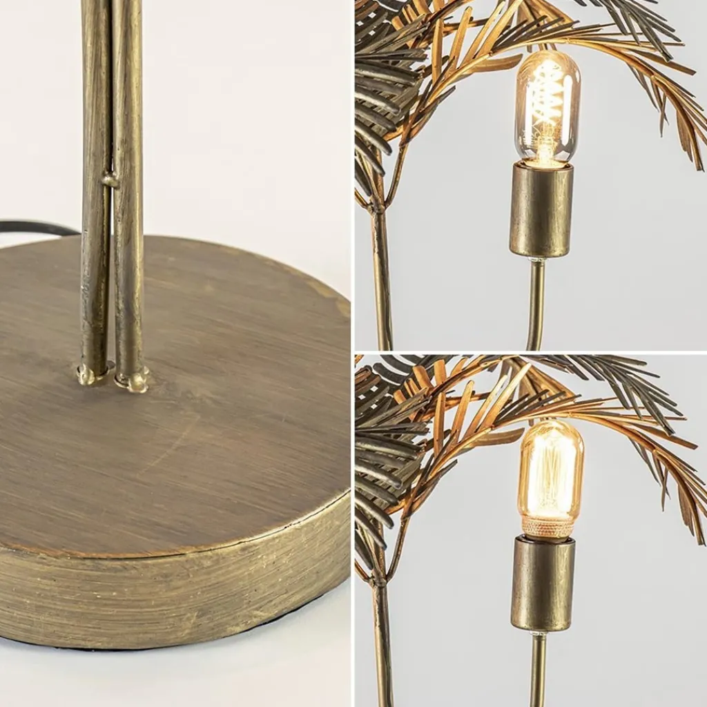 Straluma Metalen tafellamp Palm antiek brons Light and Living> Tafellampen|Light and Living