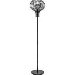 Straluma Modern landelijke vloerlamp mat zwart met draadkap> Draadlampen|Woonkamerlampen