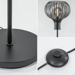 Straluma Modern landelijke vloerlamp mat zwart met draadkap><noscript><img width=