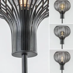 Straluma Modern landelijke vloerlamp mat zwart met draadkap><noscript><img width=