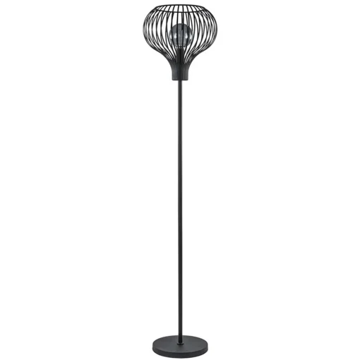 Straluma Modern zwarte vloerlamp met draad kap> Woonkamerlampen|Vloerlampen
