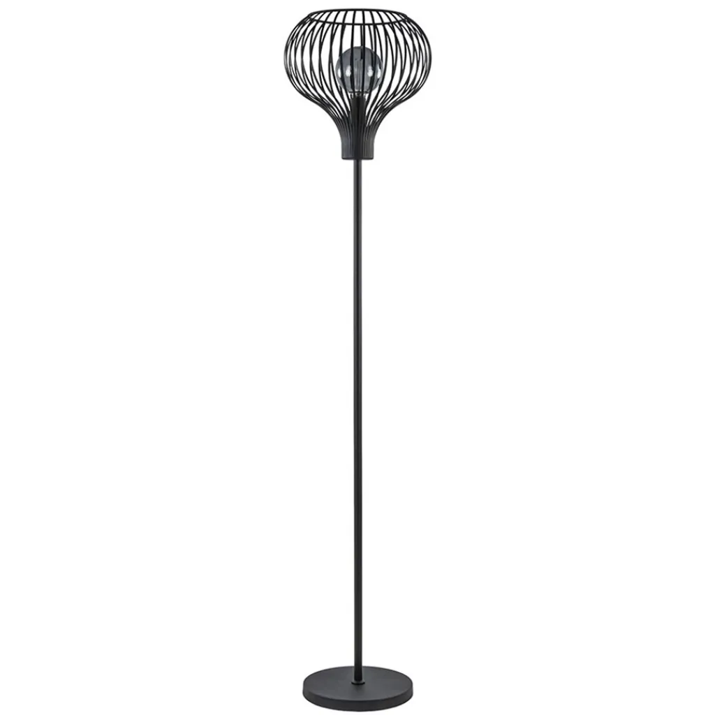 Straluma Modern zwarte vloerlamp met draad kap> Woonkamerlampen|Vloerlampen
