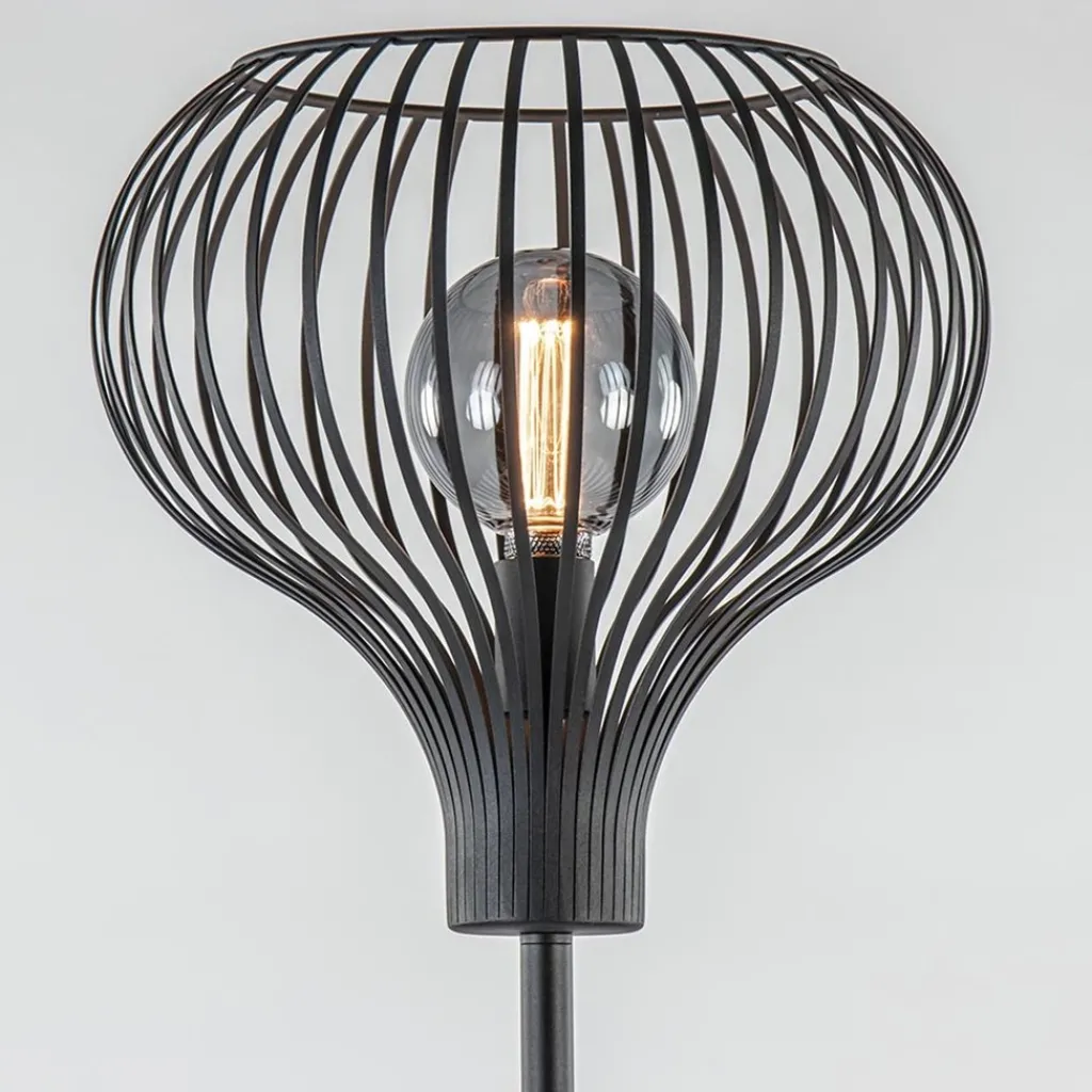 Straluma Modern zwarte vloerlamp met draad kap> Woonkamerlampen|Vloerlampen