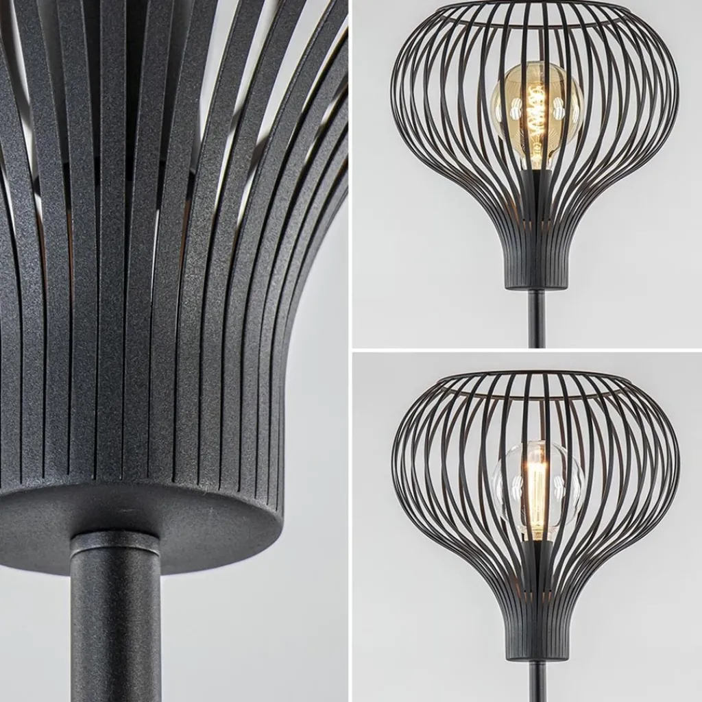 Straluma Modern zwarte vloerlamp met draad kap> Woonkamerlampen|Vloerlampen