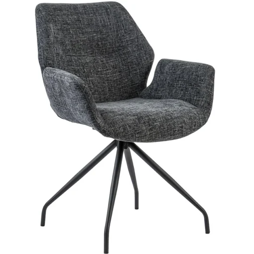 Straluma Moderne armstoel donker grijs draaibaar met return-system> Eetkamerstoelen