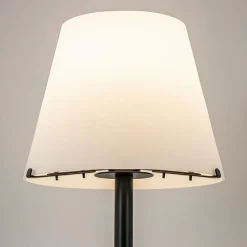 Straluma Moderne design tafellamp zwart met witte glazen kap><noscript><img width=