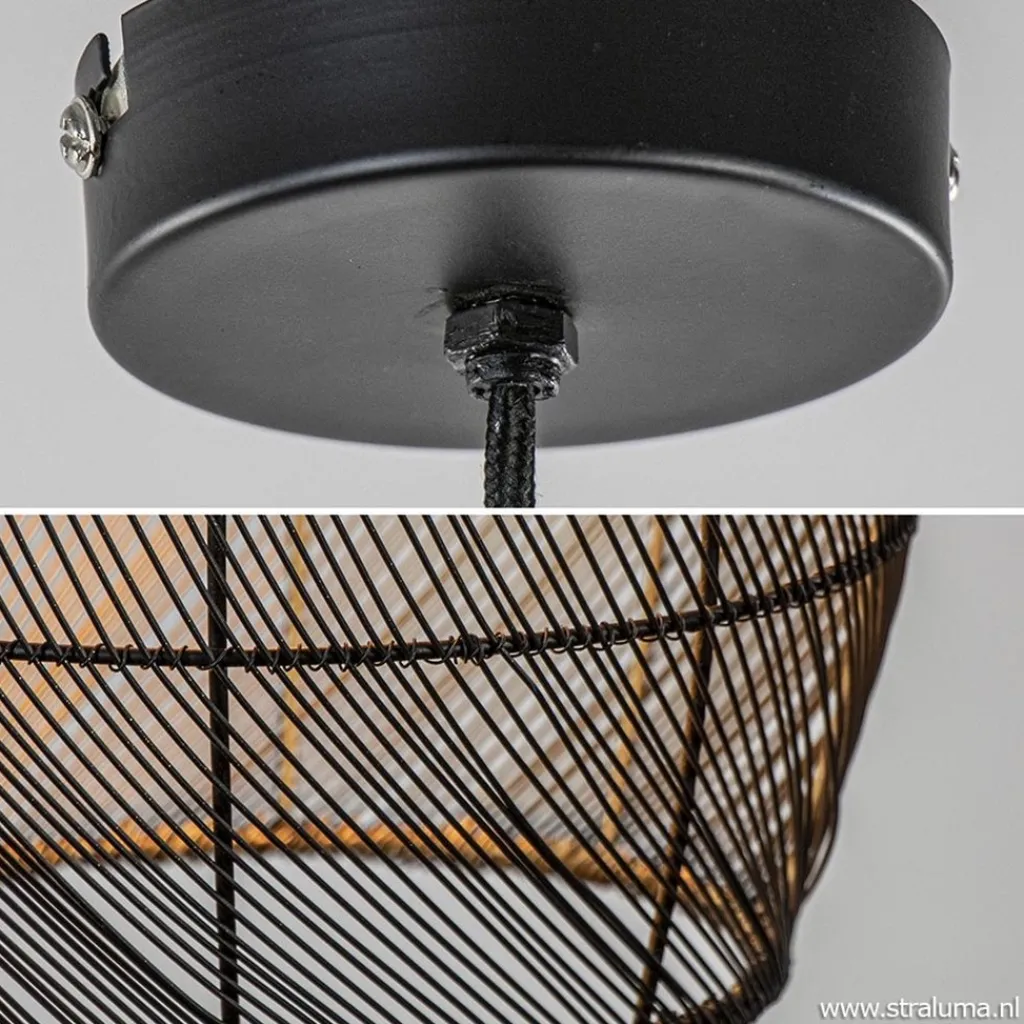 Straluma Moderne draad hanglamp Meya zwart met goud> Draadlampen|Light and Living