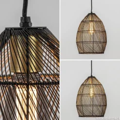 Straluma Moderne draad hanglamp Meya zwart met goud><noscript><img width=