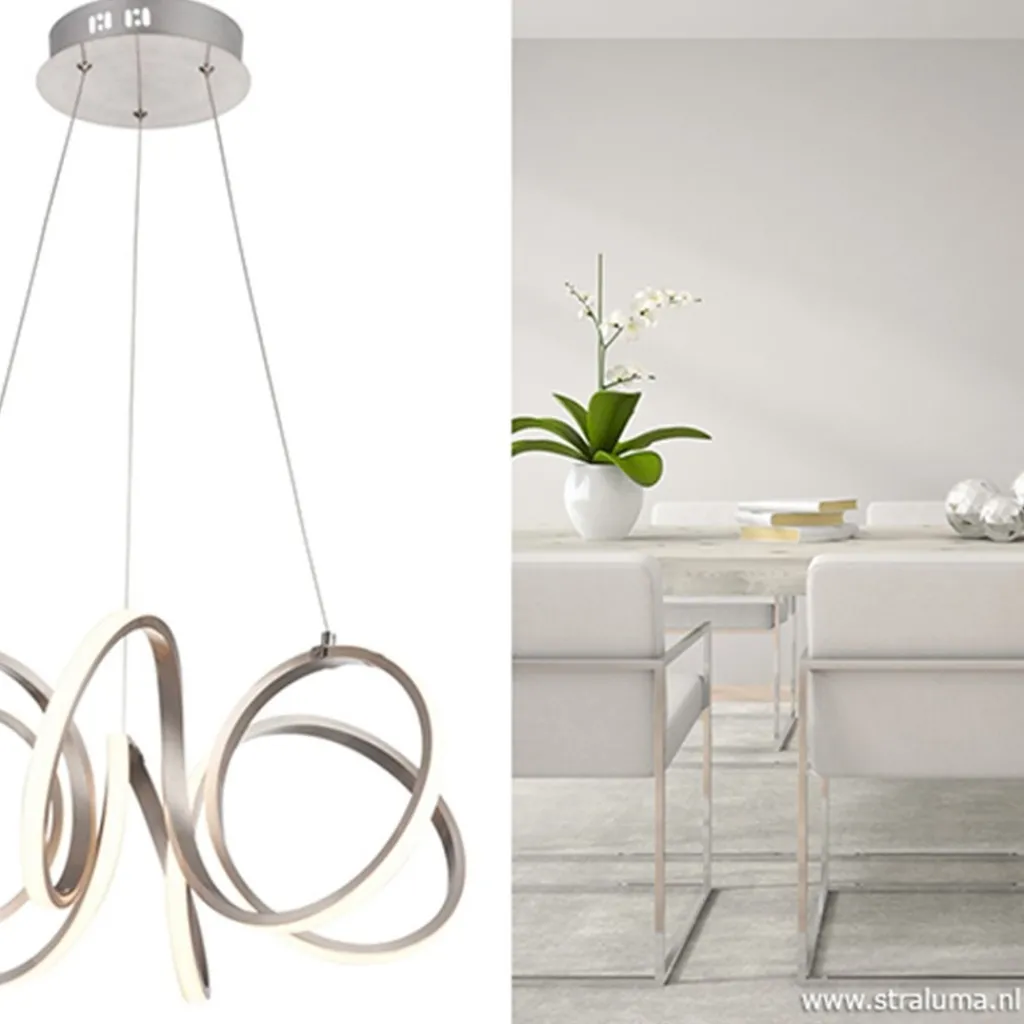 Straluma Moderne hanglamp krul staal incl LED> Hanglampen|Eettafellampen