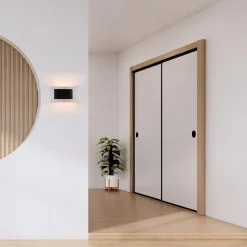 Straluma Moderne kleine wandlamp ovaal zwart><noscript><img width=