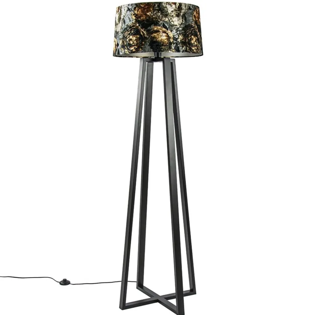 Straluma Moderne lampvoet mat zwart exclusief kap> Vloerlampen|Lampenvoeten