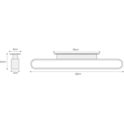 Straluma Moderne LED badkamer wandlamp zwart 60 cm><noscript><img width=