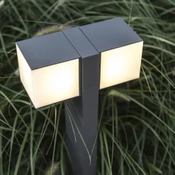 Straluma Moderne LED buitenlamp dubbele kubus op paal IP54><noscript><img width=
