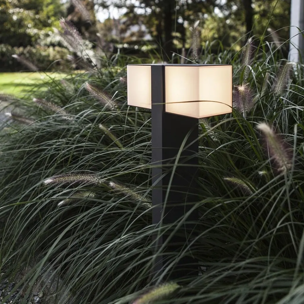 Straluma Moderne LED buitenlamp dubbele kubus op paal IP54> Buitenlampen