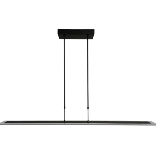 Straluma Moderne LED hanglamp balk mat zwart met smoke glas> Hanglampen|Eettafellampen
