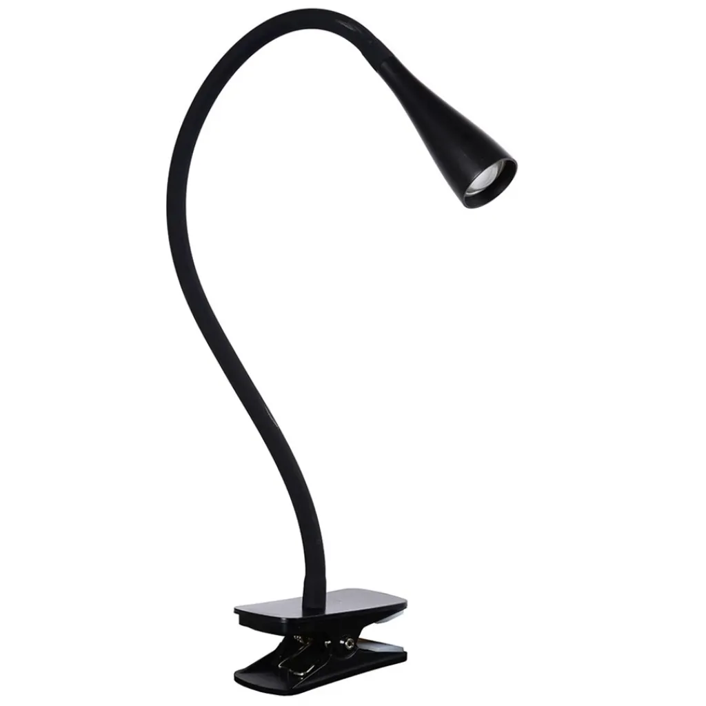 Straluma Moderne LED klemlamp zwart inclusief dimbaar LED> Woonkamerlampen|Tienerkamerlampen