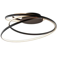 Straluma Moderne LED plafondlamp ringen zwart 3-standen dimbaar> Plafondlampen|LED Plafondlampen