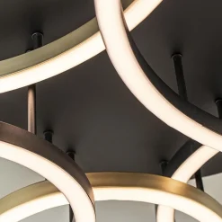 Straluma Moderne LED plafondlamp ringen zwart/goud dimbaar><noscript><img width=