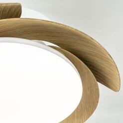 Straluma Moderne LED plafondventilator wit met houten bladen><noscript><img width=