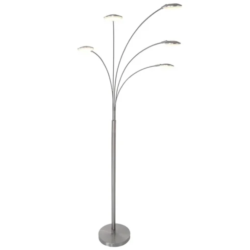 Straluma Moderne LED vloerlamp 5-lichts geborsteld staal dimbaar> Vloerlampen|Woonkamerlampen
