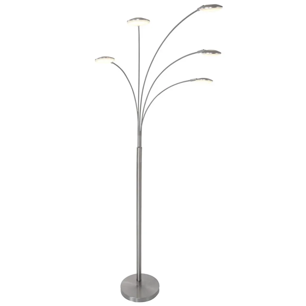 Straluma Moderne LED vloerlamp 5-lichts geborsteld staal dimbaar> Vloerlampen|Woonkamerlampen