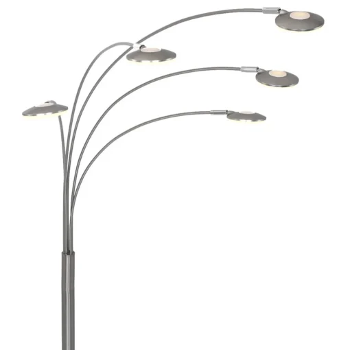 Straluma Moderne LED vloerlamp 5-lichts geborsteld staal dimbaar> Vloerlampen|Woonkamerlampen