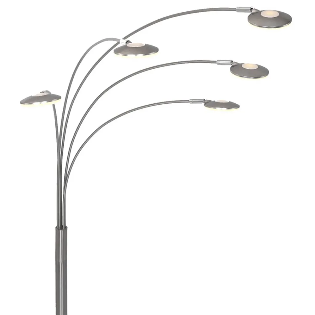 Straluma Moderne LED vloerlamp 5-lichts geborsteld staal dimbaar> Vloerlampen|Woonkamerlampen