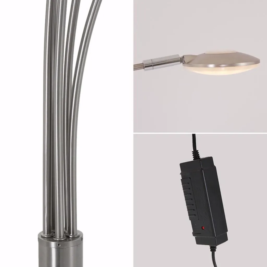 Straluma Moderne LED vloerlamp 5-lichts geborsteld staal dimbaar> Vloerlampen|Woonkamerlampen