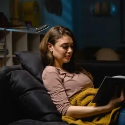 Straluma Moderne LED vloerlamp op accu zwart dimbaar><noscript><img width=