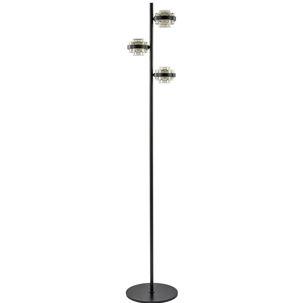 Straluma Moderne LED vloerlamp zwart/champagne dimbaar> Vloerlampen|LED Vloerlampen