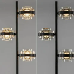 Straluma Moderne LED vloerlamp zwart/champagne dimbaar><noscript><img width=