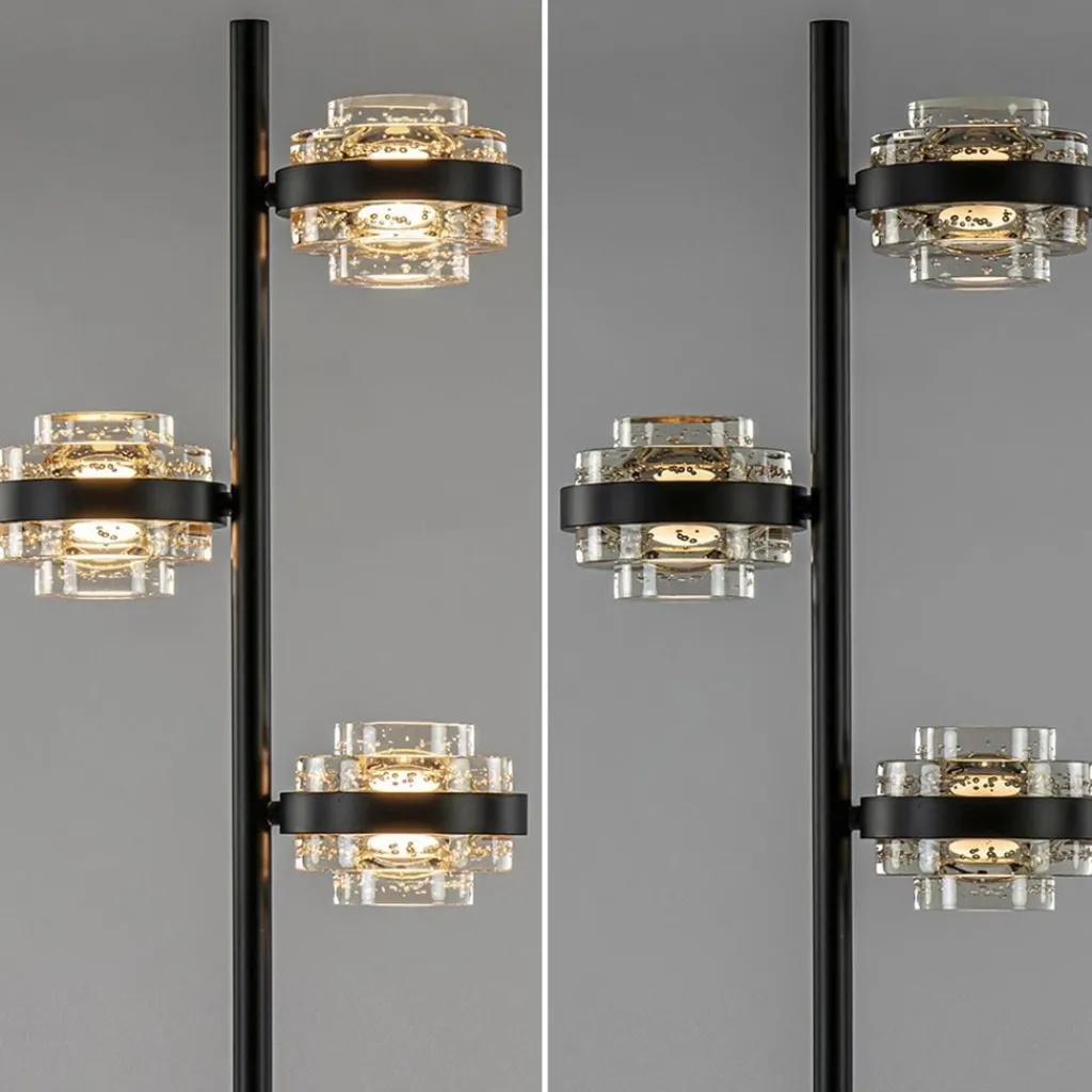 Straluma Moderne LED vloerlamp zwart/champagne dimbaar> Vloerlampen|LED Vloerlampen