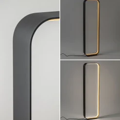 Straluma Moderne LED vloerlamp zwart/goud dim to warm><noscript><img width=