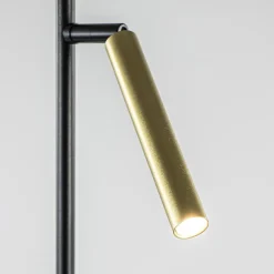 Straluma Moderne LED vloerlamp zwart met gouden spot><noscript><img width=
