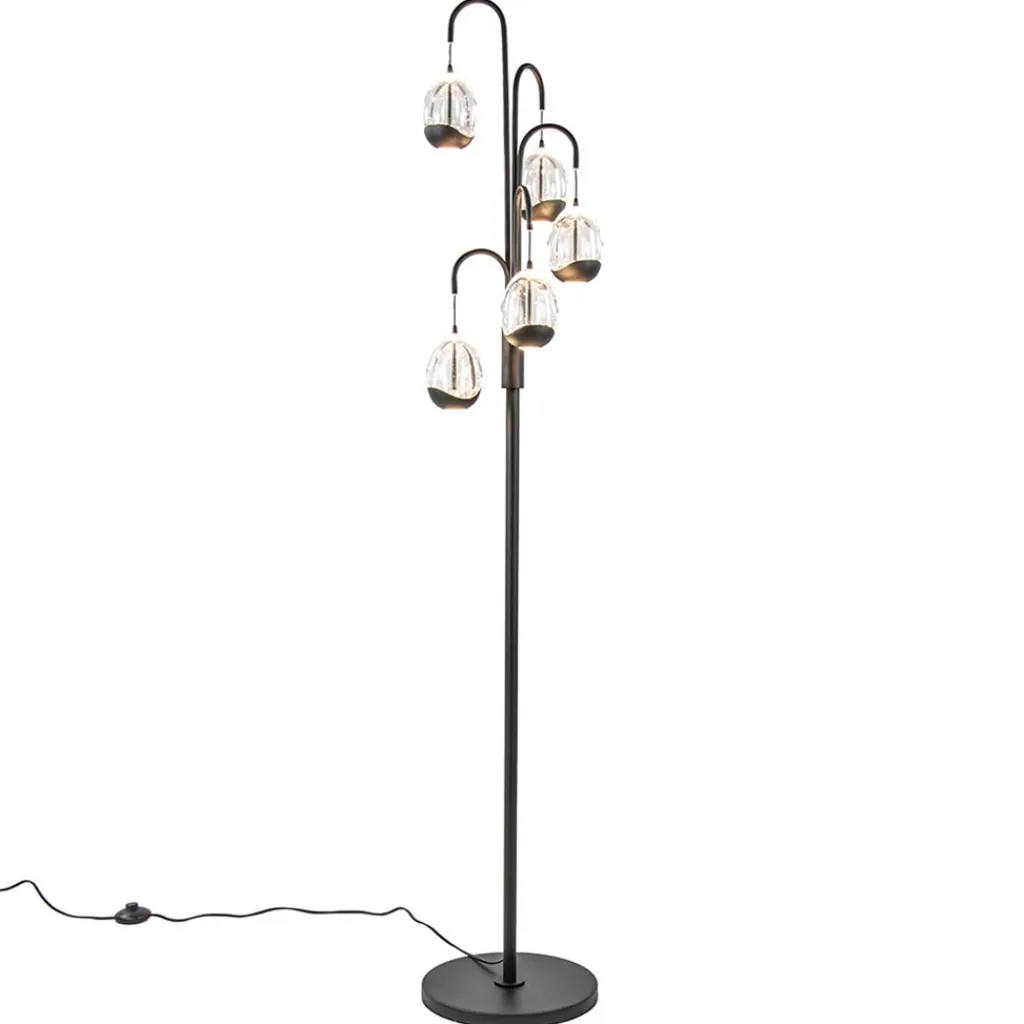 Straluma Moderne LED vloerlamp zwart met helder glas> Vloerlampen|LED Vloerlampen