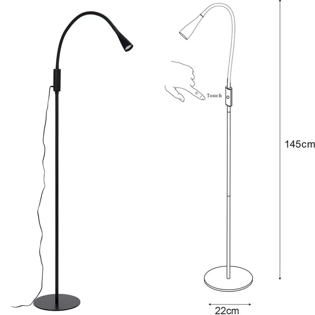 Straluma Moderne leeslamp flexibel met dimbaar LED> Vloerlampen|Leeslampen