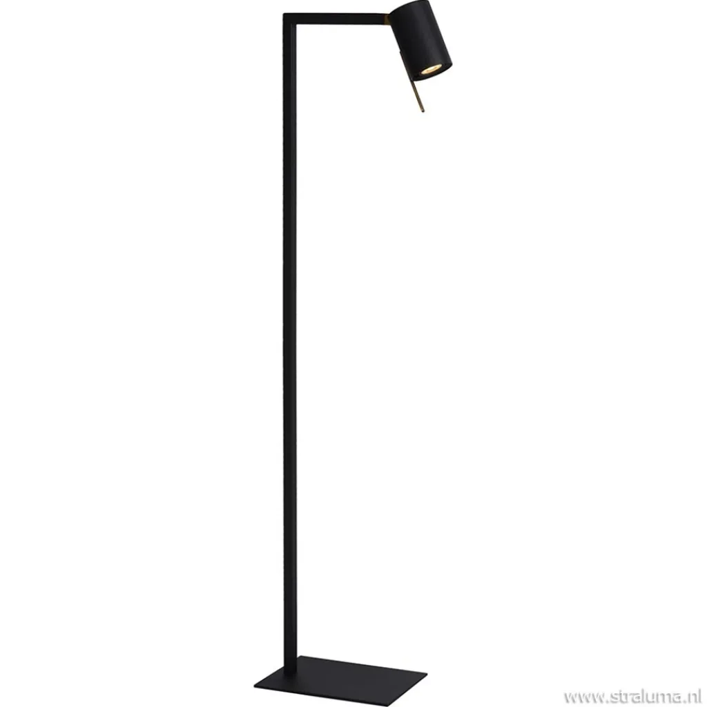 Straluma Moderne lees/vloerlamp mat zwart met brons> Leeslampen|Woonkamerlampen
