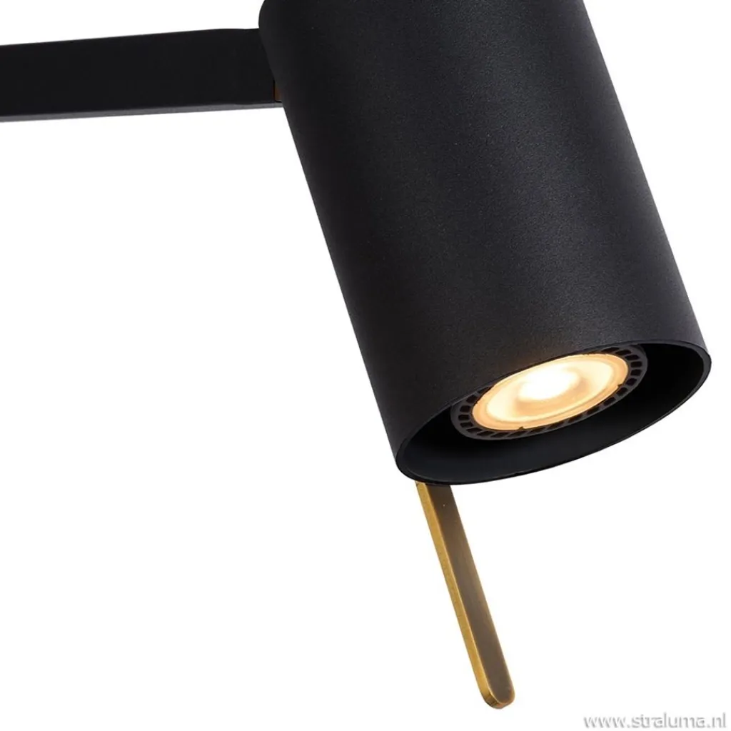 Straluma Moderne lees/vloerlamp mat zwart met brons> Leeslampen|Woonkamerlampen
