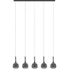 Straluma Moderne 5-lichts eettafelhanglamp zwart met dubbel glas> Eettafellampen|Pendel Lampen