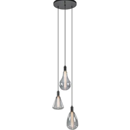 Straluma Moderne 3-lichts hanglamp zwart exclusief bronnen> Pendel Lampen|Woonkamerlampen