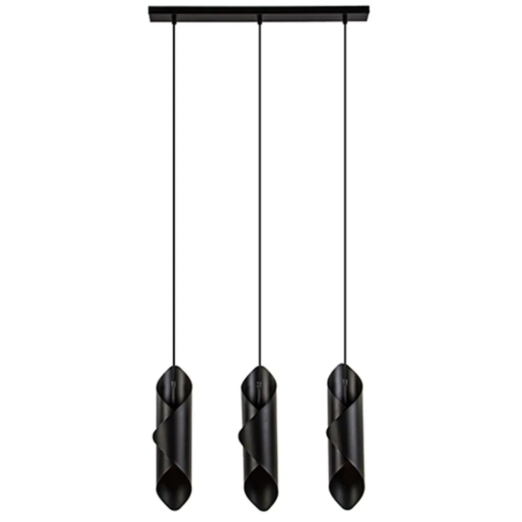 Straluma Moderne 3-lichts hanglamp zwart metaal> Eettafellampen|Pendel Lampen