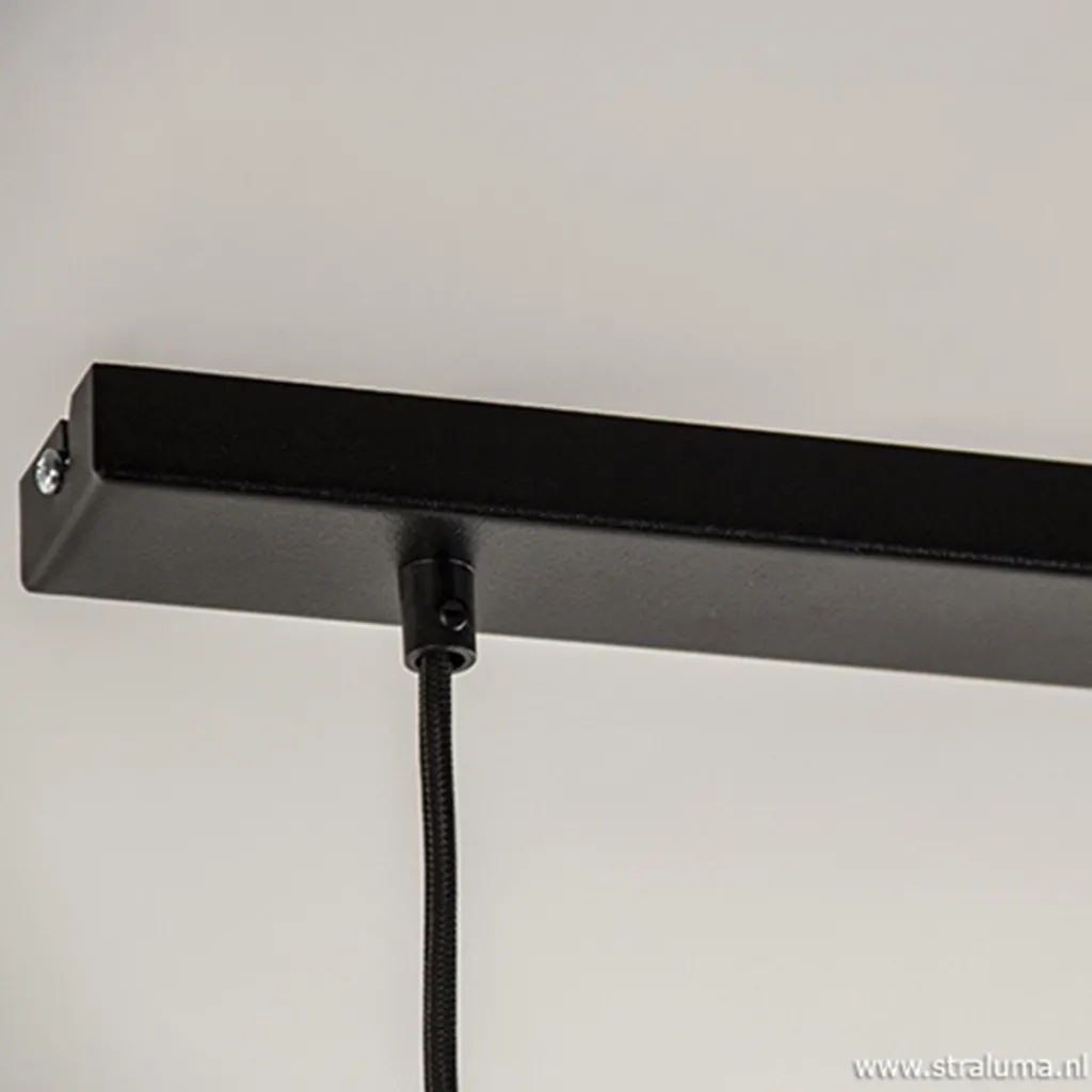 Straluma Moderne 3-lichts hanglamp zwart metaal> Eettafellampen|Pendel Lampen