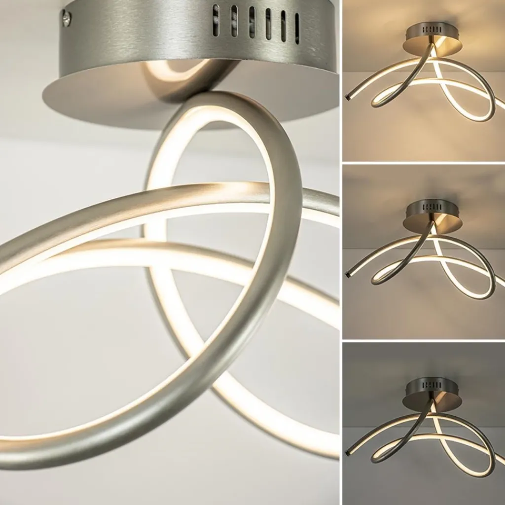 Straluma Moderne plafondlamp nikkel inclusief 3-standen dimbaar LED> Plafondlampen|LED Plafondlampen