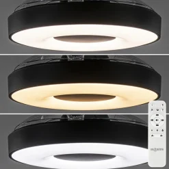 Straluma Moderne plafondventilator zwart met dimbaar LED><noscript><img width=