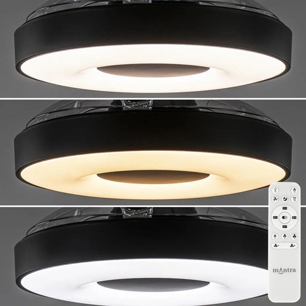 Straluma Moderne plafondventilator zwart met dimbaar LED> Plafondlampen|Plafondventilatoren met lamp