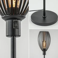 Straluma Moderne staande lamp met draad kap mat zwart><noscript><img width=