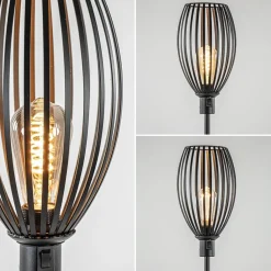 Straluma Moderne staande lamp met draad kap mat zwart><noscript><img width=