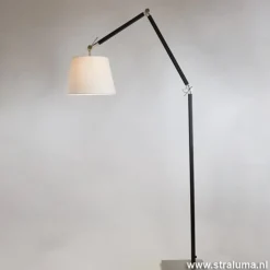 Straluma Moderne staande lamp staal met zwart><noscript><img width=