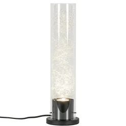 Straluma Moderne tafellamp cilinder helder glas met zwart en zilver><noscript><img width=