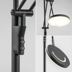 Straluma Moderne uplighter mat zwart met verstelbare leesarm><noscript><img width=